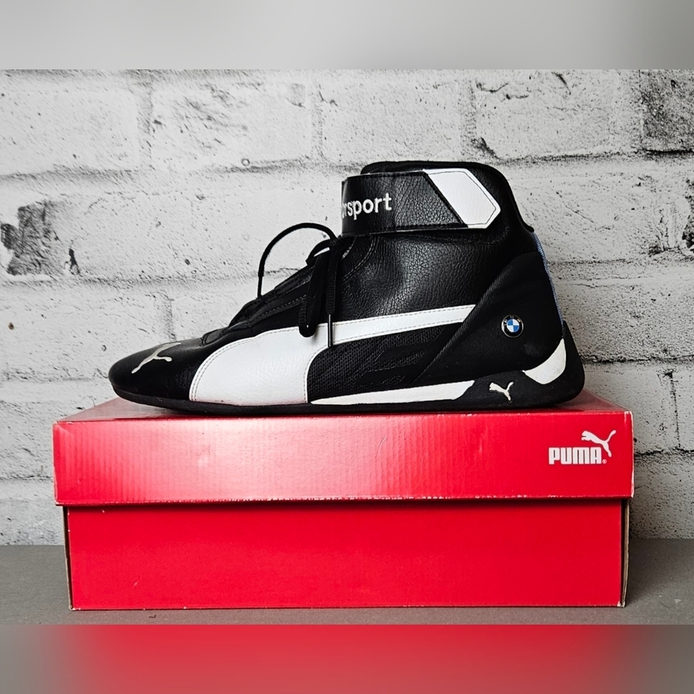 Puma BMW Motorsport Future Cat Mid Racing Shoes Mens 10.5 Black - Picture 10 of 11